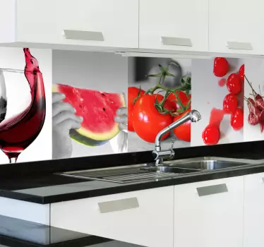 Sticker Rode Wijn en Fruit - TenStickers