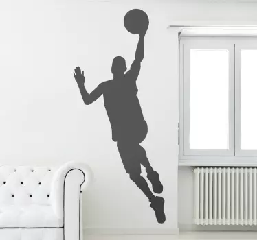 Muursticker woonkamer Schaduw Basketballer Dunk - TenStickers