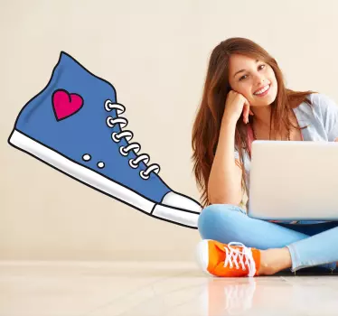 Sticker schoen met hartje - TenStickers