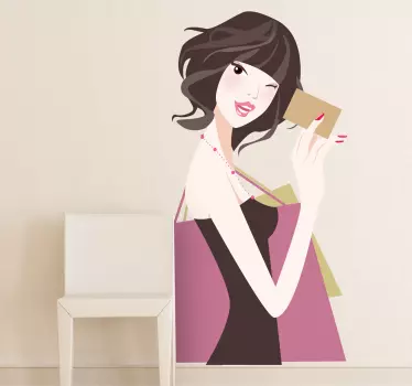 Sticker shoppen dame credit card - TenStickers