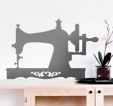 Muursticker woonkamer silhouet naaimachine - TenStickers