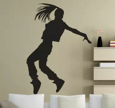 Muursticker silhouette meisje danst - TenStickers