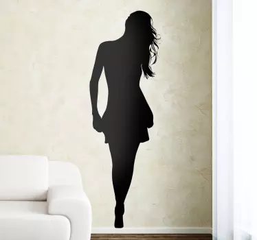 Sticker silhouette vrouw zwart - TenStickers