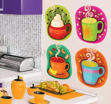 Sticker tassen koffie - TenStickers