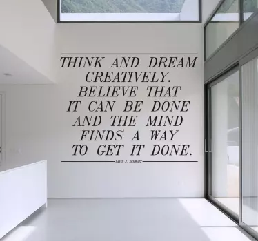 Muursticker woonkamer tekst dromen creativiteit - TenStickers