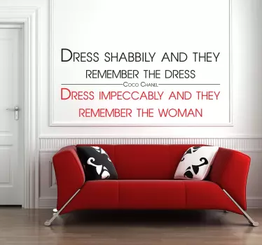 Sticker tekst quote Coco Chanel - TenStickers