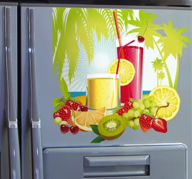 Sticker tropische vruchten en cocktails - TenStickers