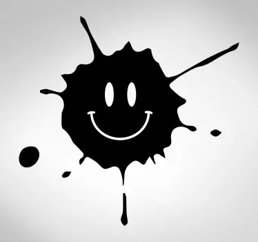 Muurticker verfspat smiley - TenStickers