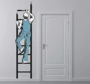 Sticker verver op ladder - TenStickers