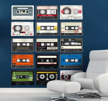 Sticker verzamling cassettes - TenStickers