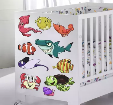 Sticker vissen uit de zee - TenStickers