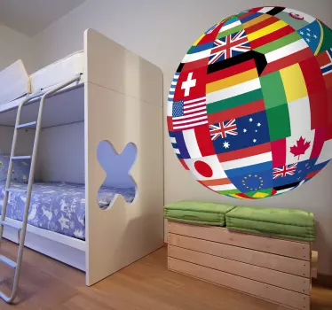 Sticker Vlaggen Wereldbol - TenStickers
