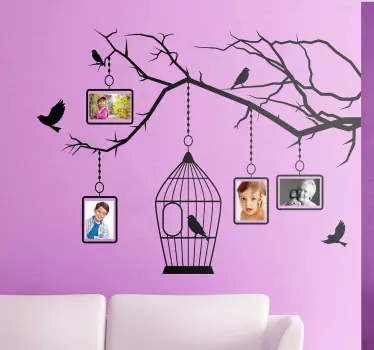 Sticker vogels vogelkooi fotokaders - TenStickers