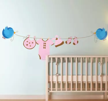 Sticker vogeltjes wasdraad - TenStickers