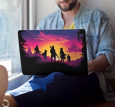 Laptop sticker van gevechtspersonage - TenStickers
