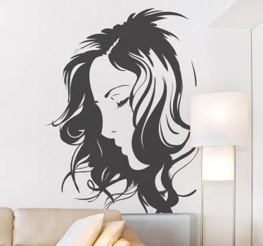 Sticker vrouw somber - TenStickers