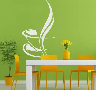 Sticker warme kop koffie - TenStickers