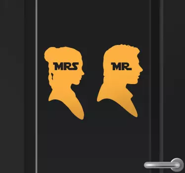 Sticker WC  Mr Mrs Star Wars - TenStickers