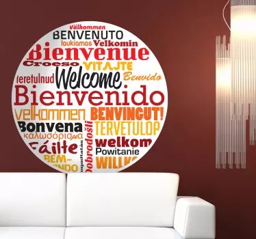 Sticker Welkom in verschillende talen - TenStickers