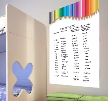 Sticker whiteboard kleurpotloden - TenStickers