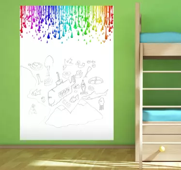 Sticker whiteboard verfdruppels - TenStickers