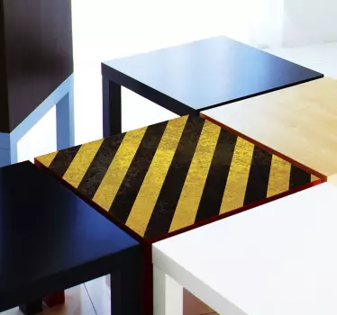 Meubel sticker zwart gele strepen Lack - TenStickers