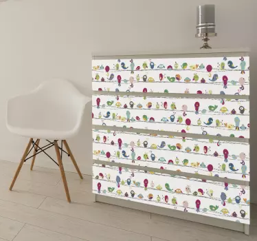 Meubel sticker uilen op touw - TenStickers
