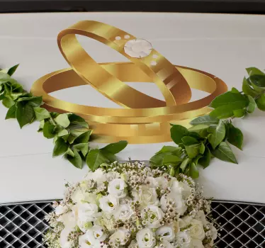 Bruiloft stickers gouden ringen - TenStickers