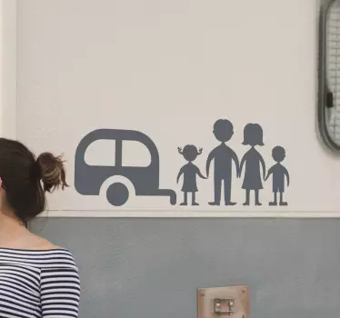 Camper sticker familie - TenStickers