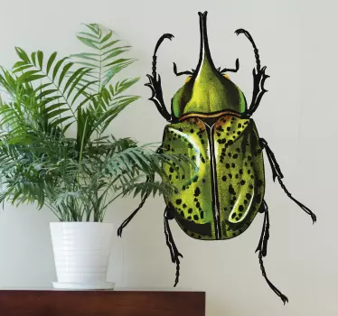 Muurstickers insecten Groene kever - TenStickers