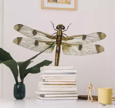Muurstickers insecten Groene libelle - TenStickers