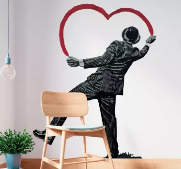 Muursticker woonkamer kunst Banksy graffiti - TenStickers