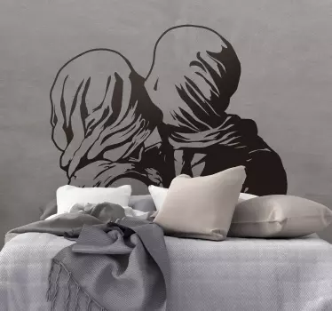 Muurstickers slaapkamer Schilderij Magritte Los Amantes - TenStickers