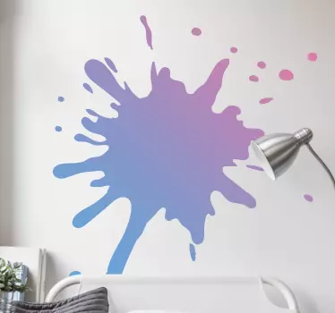 Stickers kunst Splash kleur roze en blauwe tint - TenStickers
