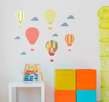 Stickers luchtballonnen wolken - TenStickers
