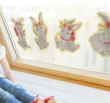 Stickers raam Bunny collectie - TenStickers