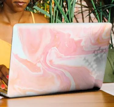 Stickers roze marmer voor laptop - TenStickers
