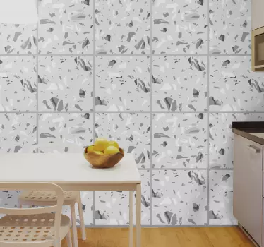 Tegelsticker badkamer abstract grijs - TenStickers