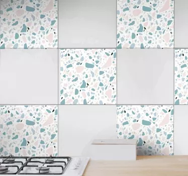 Muurstickers keuken Terrazzo tegel patroon - TenStickers