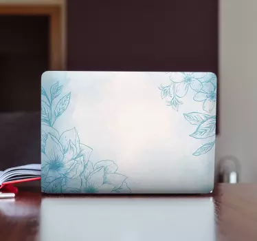 Stickers voor laptop Blauw poeder pastel bloem - TenStickers