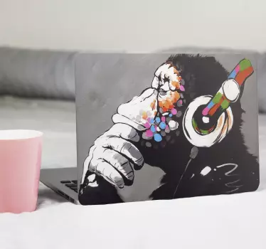 Laptop sticker DJ aap graffiti bansky art - TenStickers