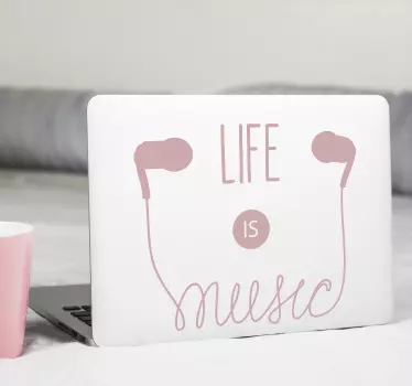 Stickers voor laptop Muziekkabel - TenStickers