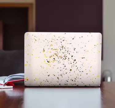 Stickers voor laptop Wit gouden folie textuur - TenStickers