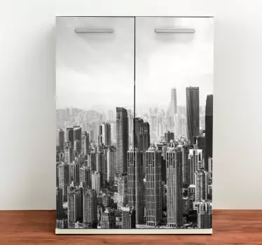 Meubel sticker Stadszicht garderobe decoratie - TenStickers
