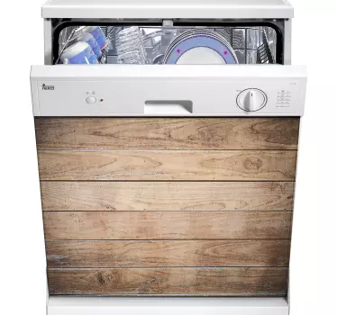 Patroon sticker Vaatwasser hout - TenStickers