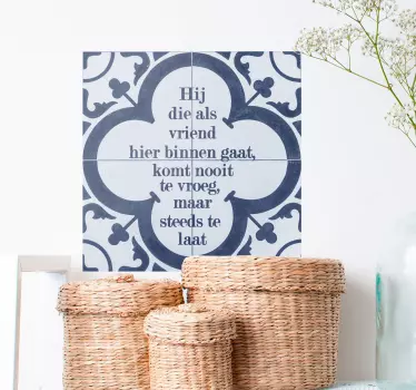 Tegelsticker Delfts Blauw vriend - TenStickers