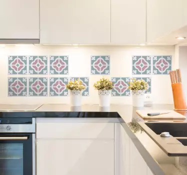 Tegelsticker hydraulisch floraal - TenStickers