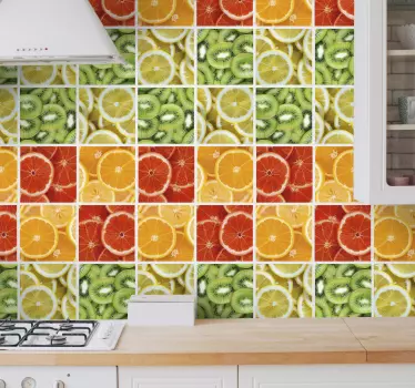 Citrusvruchten Muursticker Keuken - TenStickers