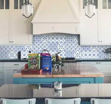 Tegelsticker keuken delft blauw - TenStickers