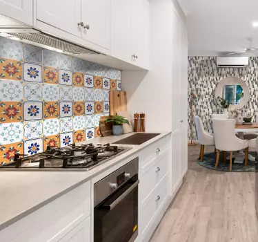 Muurstickers keuken kleurvolle tegelstickers - TenStickers